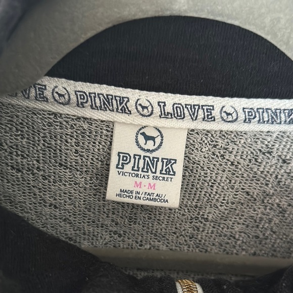 Victoria's Secret Black Sweatshirt with White Lettering - Picture 2 of 3